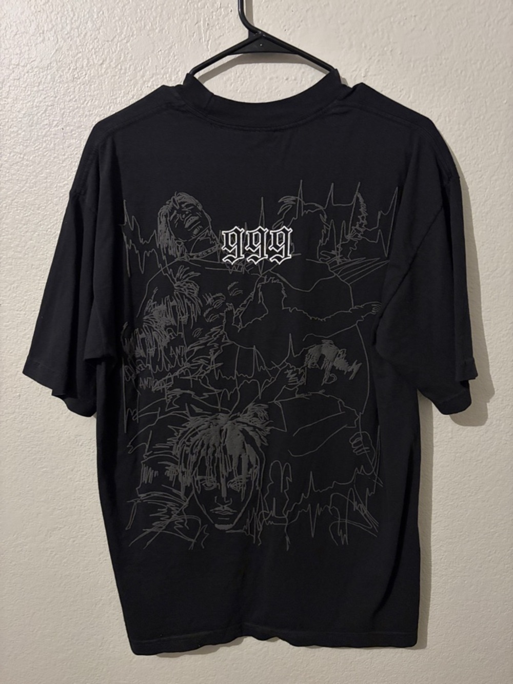 Revenge x Juice Wrld Black 999 Sketch Graphic Short Sleeve Tee